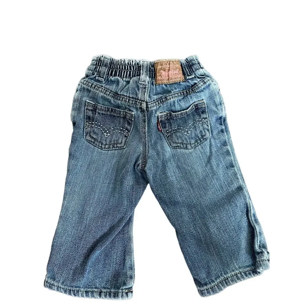 My First Levi's 517 Flare jeans logo pockets elastic waist Size 12mon.